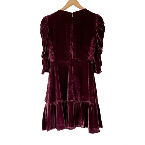 Rebecca Taylor Ruched Velvet Mini Dress - Picture 7 of 13